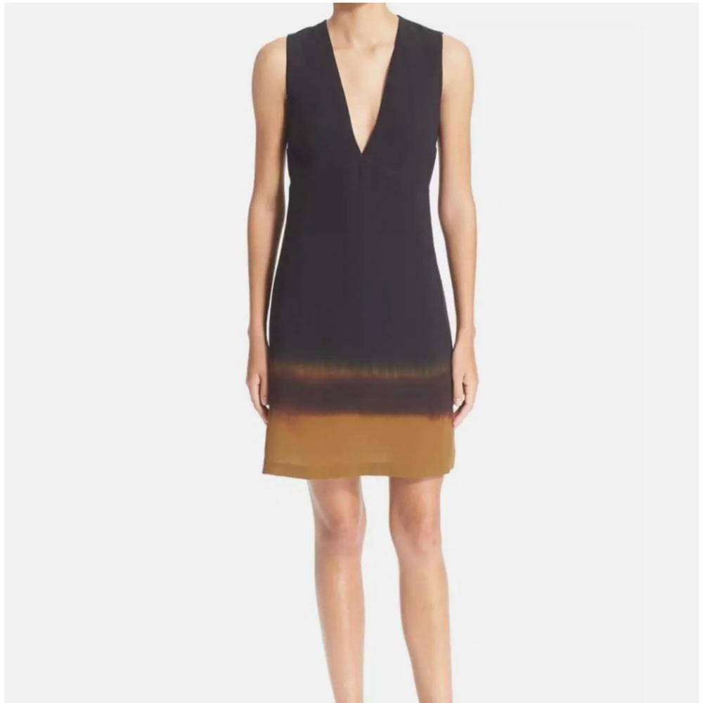 A.L.C. Elliott Mini Dress 100% Silk Dip-dyed